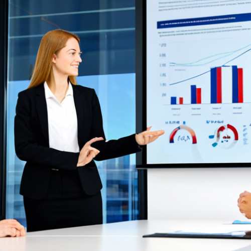 Home 12 **Prompt:** A professional businesswoman in a fully clothed business suit, confidently presenting a graph showcasing the benefits of an FTA (Free Trade Agreement) to a diverse group of international businesspeople in a modern conference room, appropriate content, safe for work, perfect anatomy, natural proportions, professional illustration, high quality, modest.