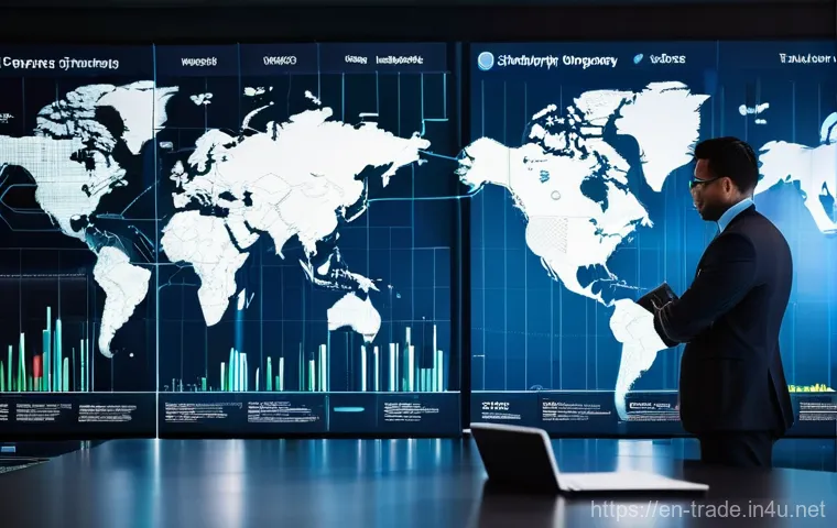 무역업계 최신 AI 기술 활용 - **Prompt:** A sprawling, highly advanced global logistics hub at twilight. Autonomous cargo drones f... 무역업계 최신 AI 기술 활용 - **Prompt:** A sprawling, highly advanced global logistics hub at twilight. Autonomous cargo drones f...