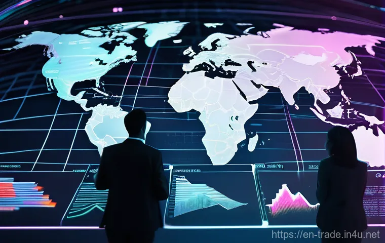 무역학과 전공 필수 과목 정리 - **Global Economic Insights & Financial Acumen:** A futuristic, dynamic depiction of the world econom...