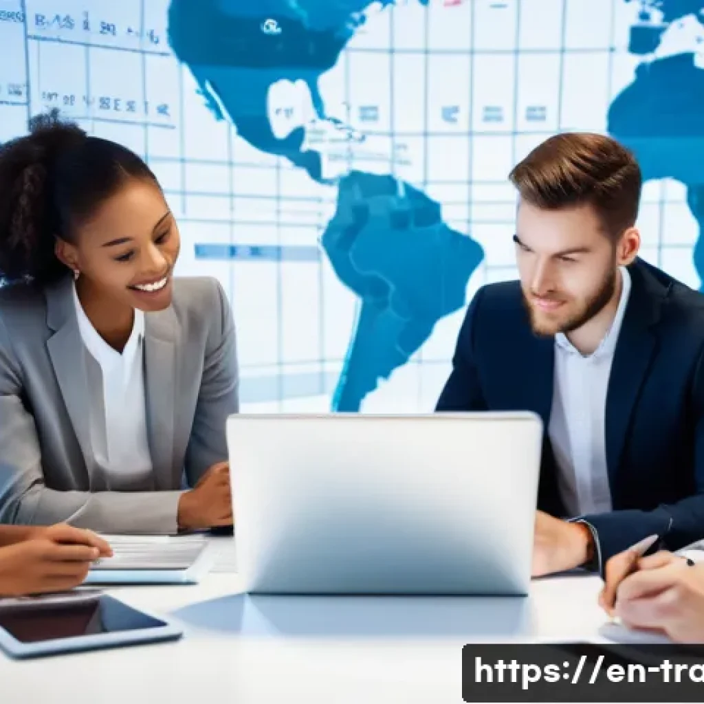 무역 실무 입문자를 위한 자료 - **Prompt:** A diverse group of young, professionally dressed entrepreneurs (men and women of various...