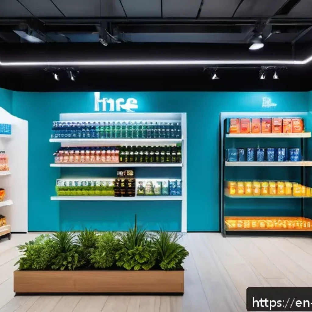무역 마케팅 전략 사례 - A vibrant retail store interior showcasing an innovative sensory marketing setup: colorful thematic ...